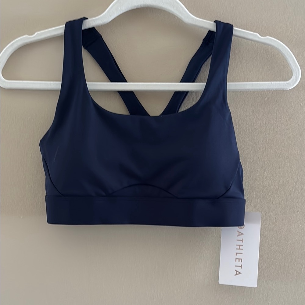 Athleta Interval Bra. Navy. Small. NWT.